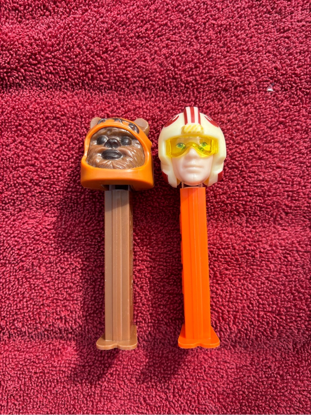 Star Wars PEZ dispensers - Wicket the Ewok and Luke Skywalker Pilot